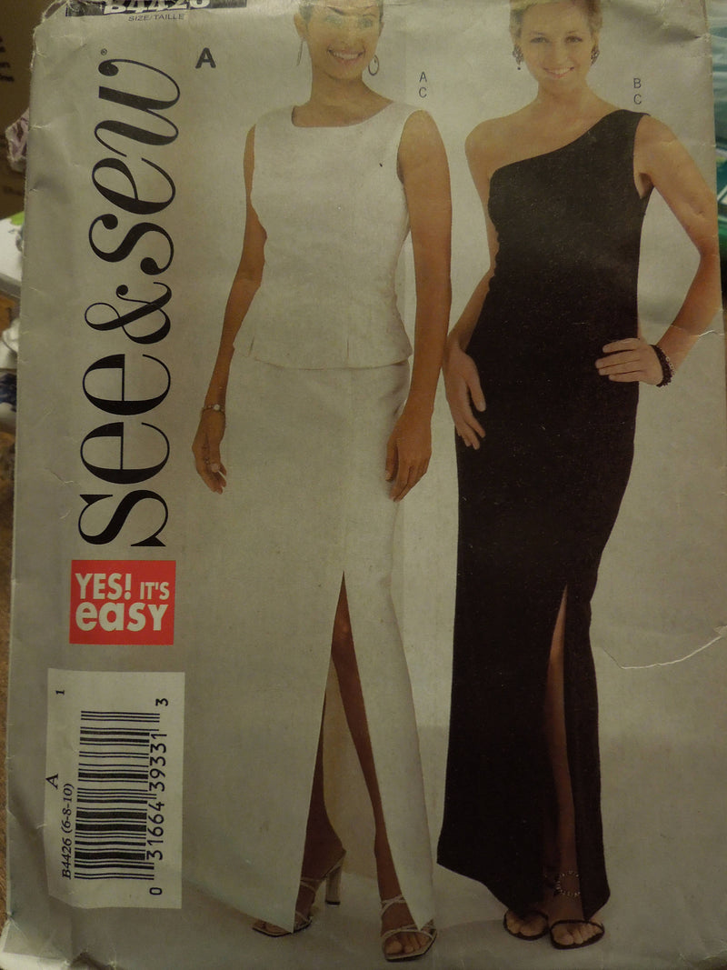 Butterick See and Sew B4426, Misses, Evening Wear, Tops, Skirts, UNCUT sewing pattern, sale