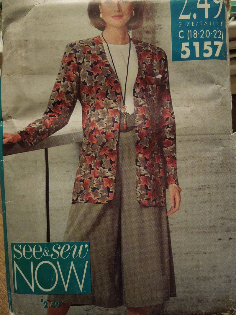 Butterick See and Sew 5157, Misses, Separates,  UNCUT sewing patterns, Sale