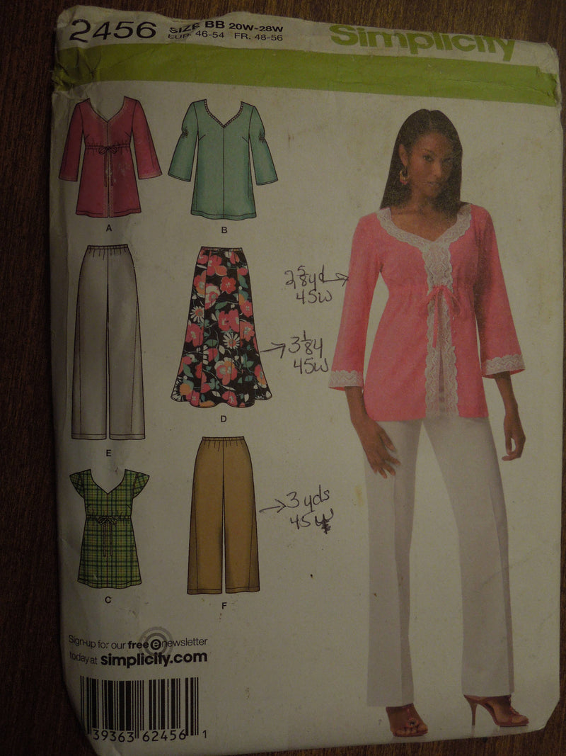 Simplicity 2456, Womens, Separates,  UNCUT sewing pattern,