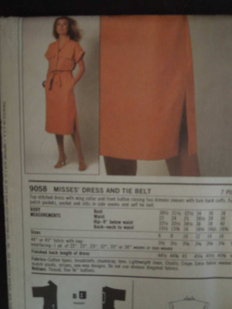 Simplicity 9058, Misses, Dresses, Sizes 12-16, UNCUT sewing pattern,