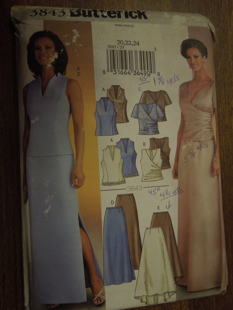 Butterick 3842, Misses,  Evening wear,  UNCUT sewing pattern,