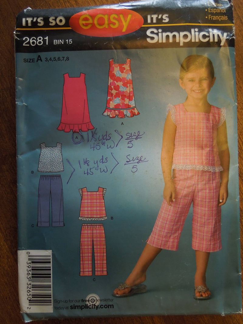 Simplicity 2681, Girls, Separates,  UNCUT sewing pattern,