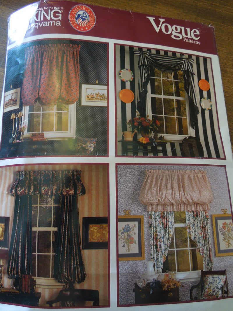 Vogue 974/1 , window treatments,  pillows, Uncut Sewing Pattern