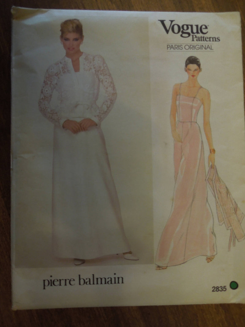 Vogue 2835, Misses Evening Wear, Dress, Jacket, UNCUT sewing pattern,