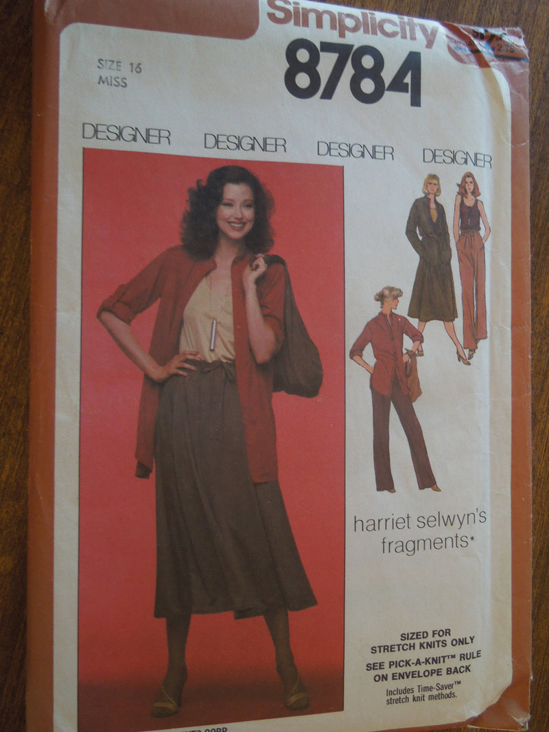 Simplicity 8784,  Misses, Separates, Bags, Knits, UNCUT sewing pattern,