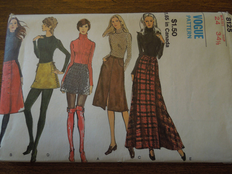 Vogue 8125, Misses Skirts,  UNCUT sewing pattern,