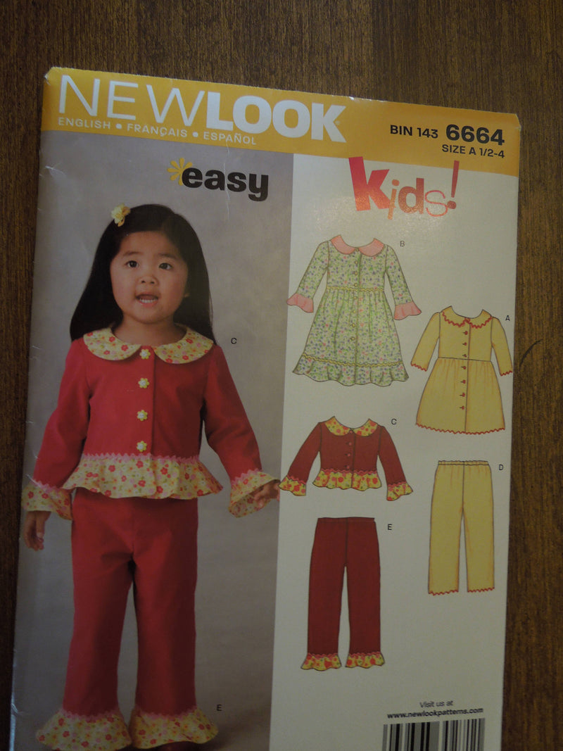 New Look 6664, Childrens, Separates, UNCUT sewing pattern,