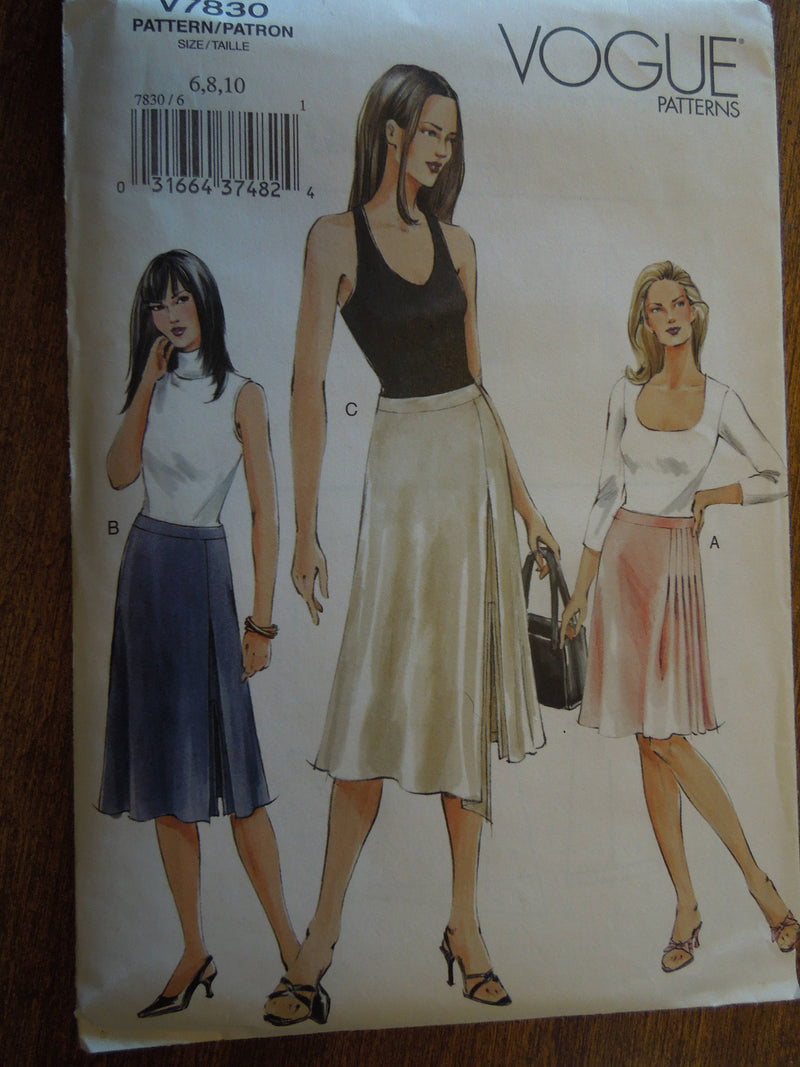 Vogue V7830, Misses Skirts, Petite, UNCUT sewing pattern,