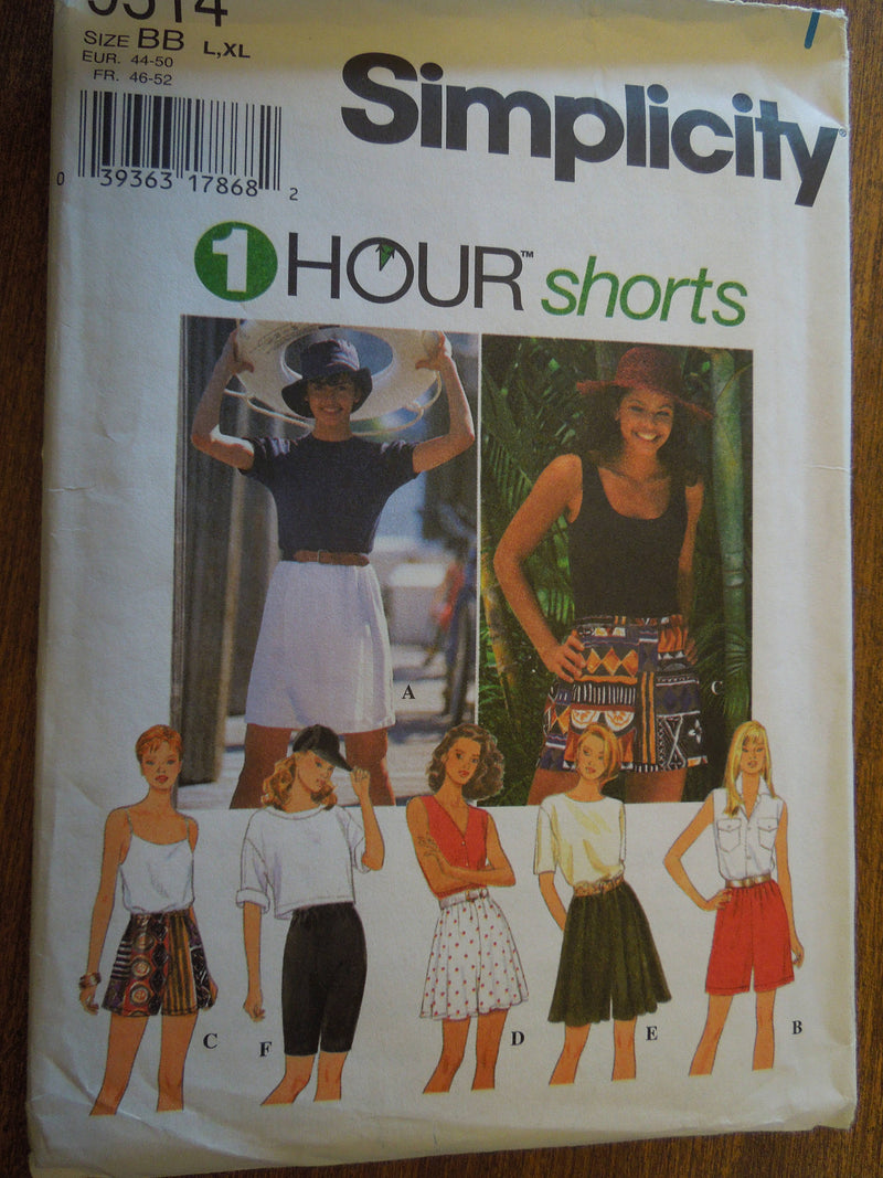 Simplicity 9514, Misses, Shorts, Sizes vary, UNCUT sewing patterns,