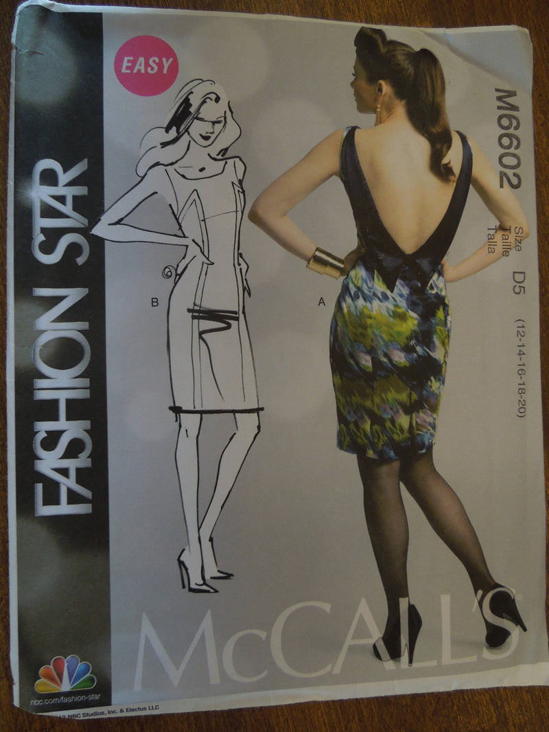 McCalls M6602, Misses Dresses, Sz Varies,  UNCUT sewing pattern