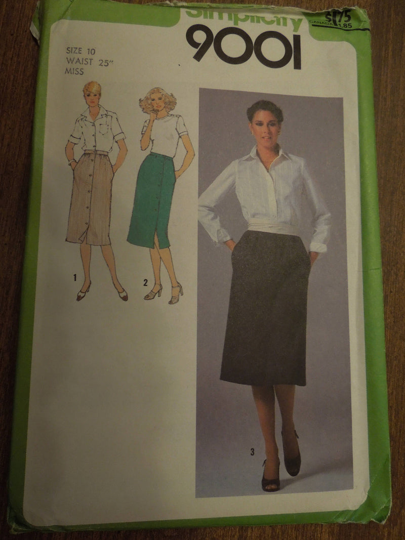 Simplicity 9001,  Misses, Skirts, Size 10,  UNCUT sewing pattern,
