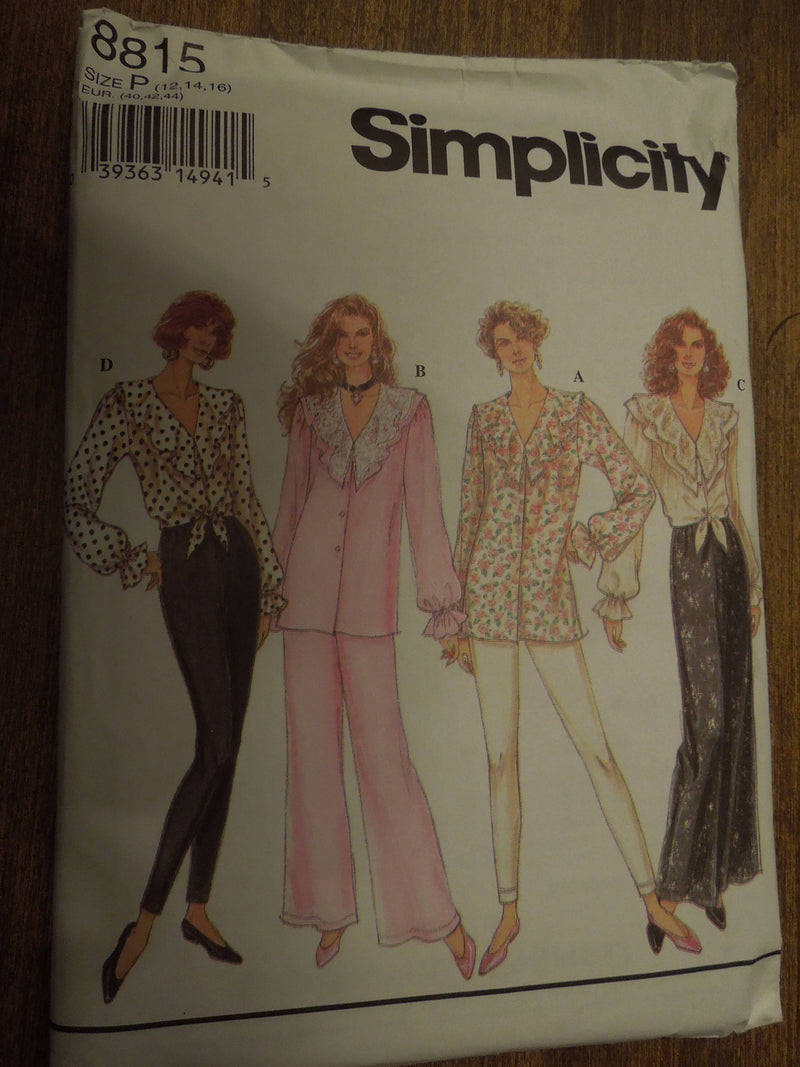 Simplicity 8815, Misses, Pants, Blouses, Leggings, UNCUT sewing pattern,