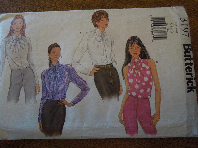 Butterick 3197,  Misses Blouses, Tops, UNCUT sewing pattern