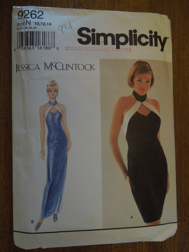Simplicity 9262,  Misses, Dresses, Evening Wear, Sizes 10-14, UNCUT sewing pattern,