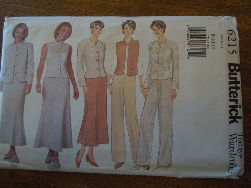 Butterick 6215, Misses, Separates, Sizes Vary, UNCUT sewing pattern
