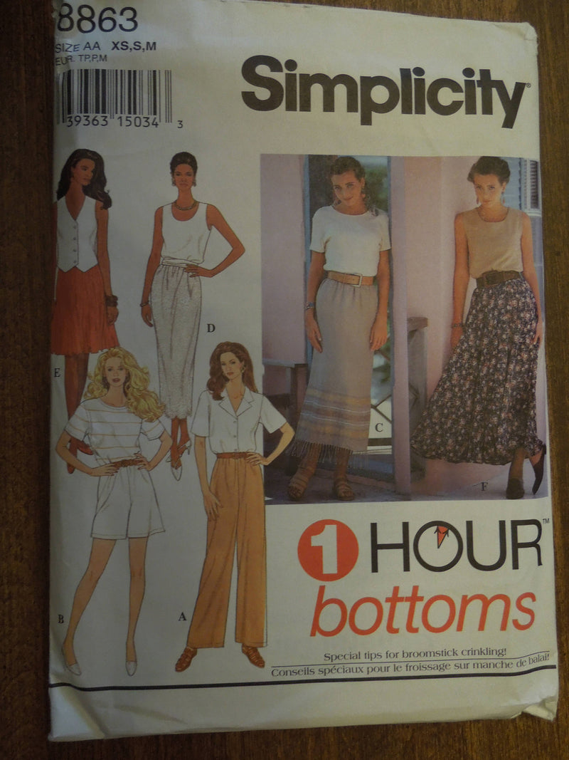 Simplicity 8863, Misses, Skirts, Pants, Shorts, UNCUT sewing pattern,