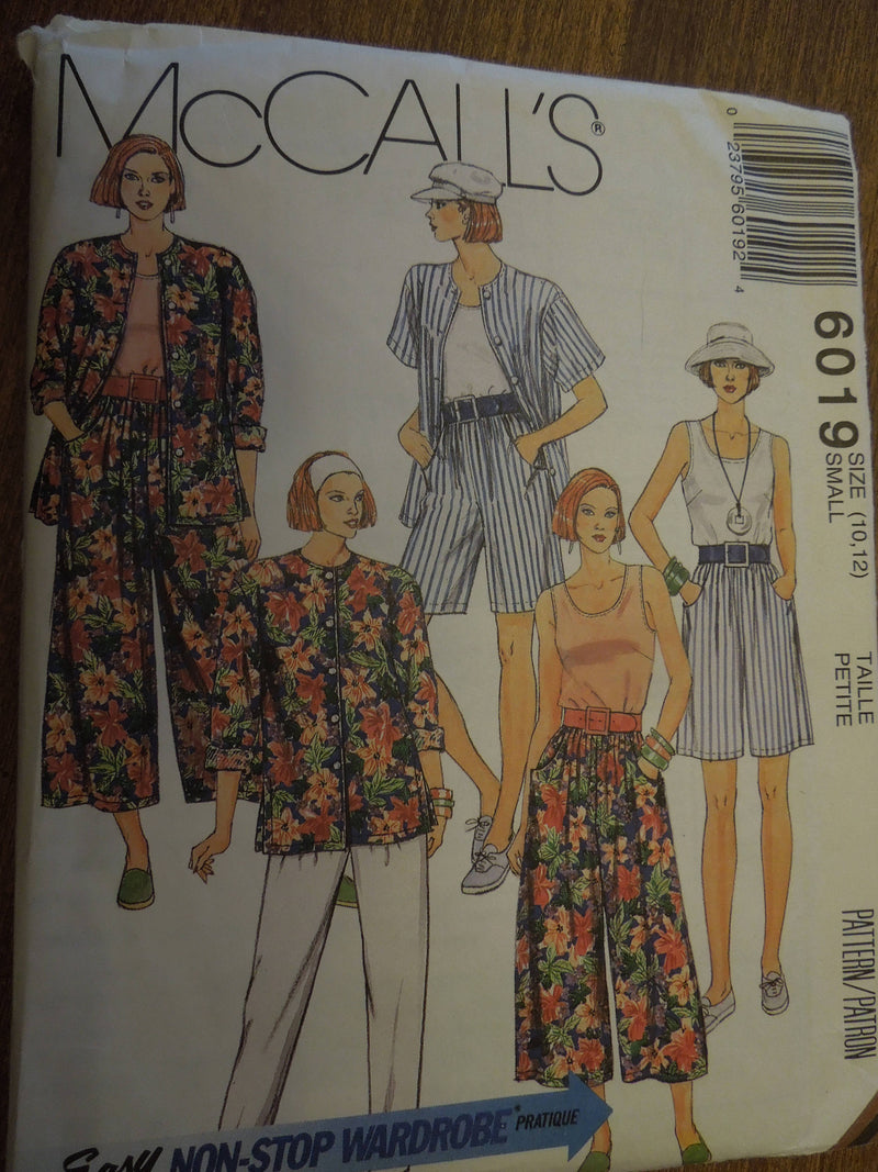 McCalls 6019, Misses, Separates, Sizes 10-12, UNCUT sewing pattern,