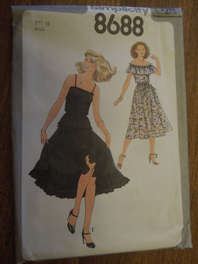 Simplicity 8688, Misses, Dresses, Two piece, Size 10, UNCUT sewing pattern, misses