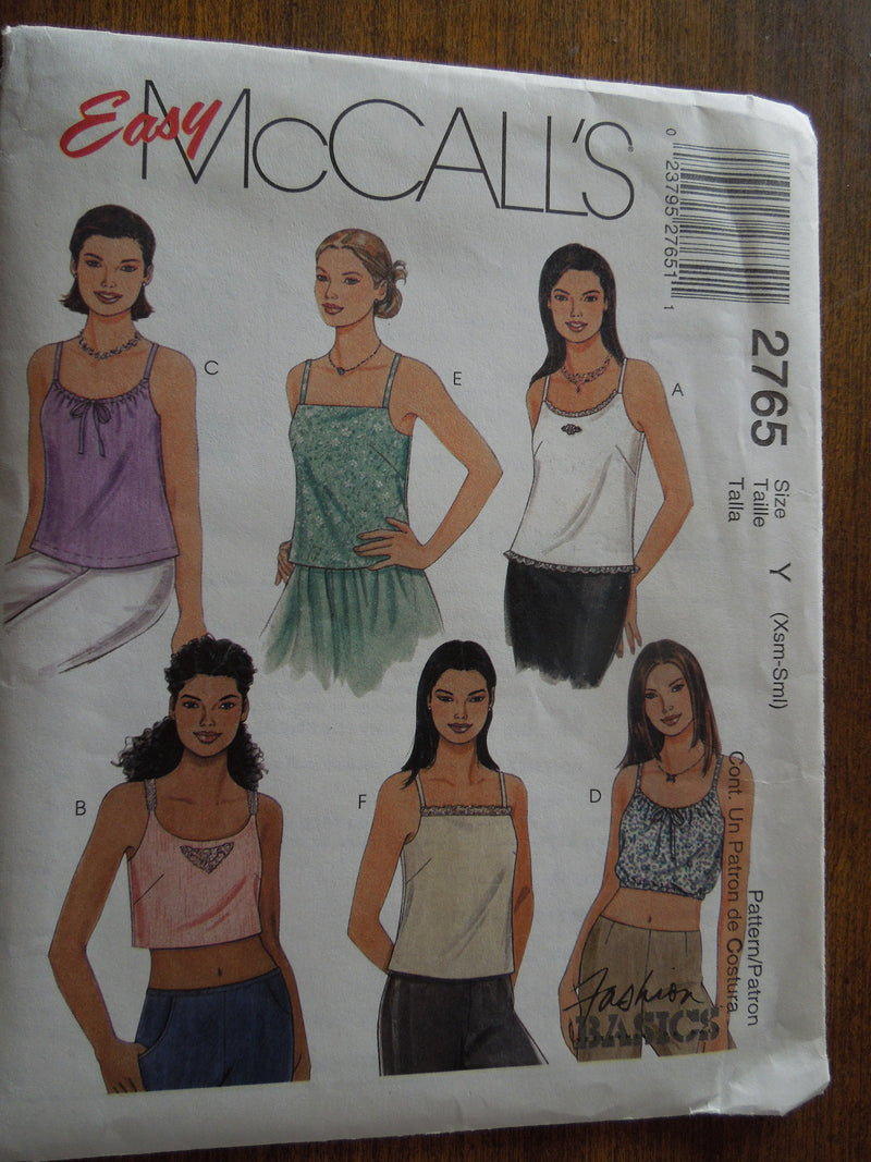 McCalls 2765, Misses Tops, Pullover, Petite, UNCUT sewing pattern