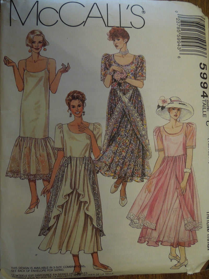 McCalls 5994, Misses Dresses, Slip, UNCUT sewing pattern, Sale