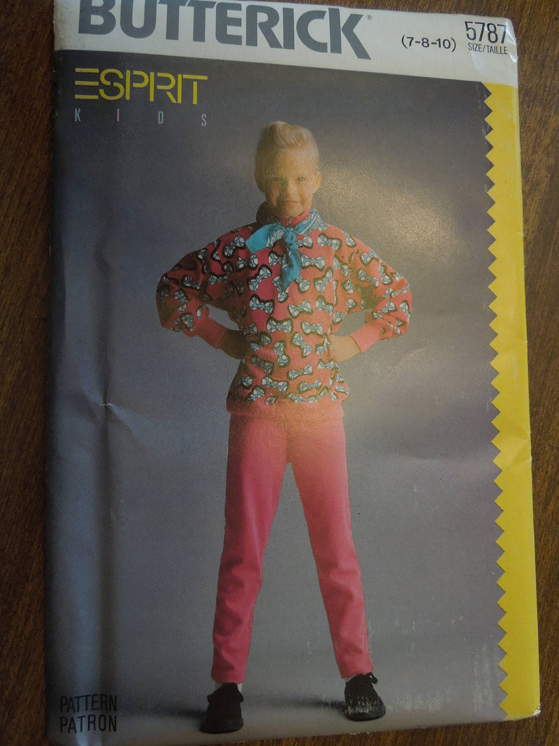 Butterick 5787, Girls, Pants, Tops, Sizes 7 to 10, UNCUT sewing pattern,