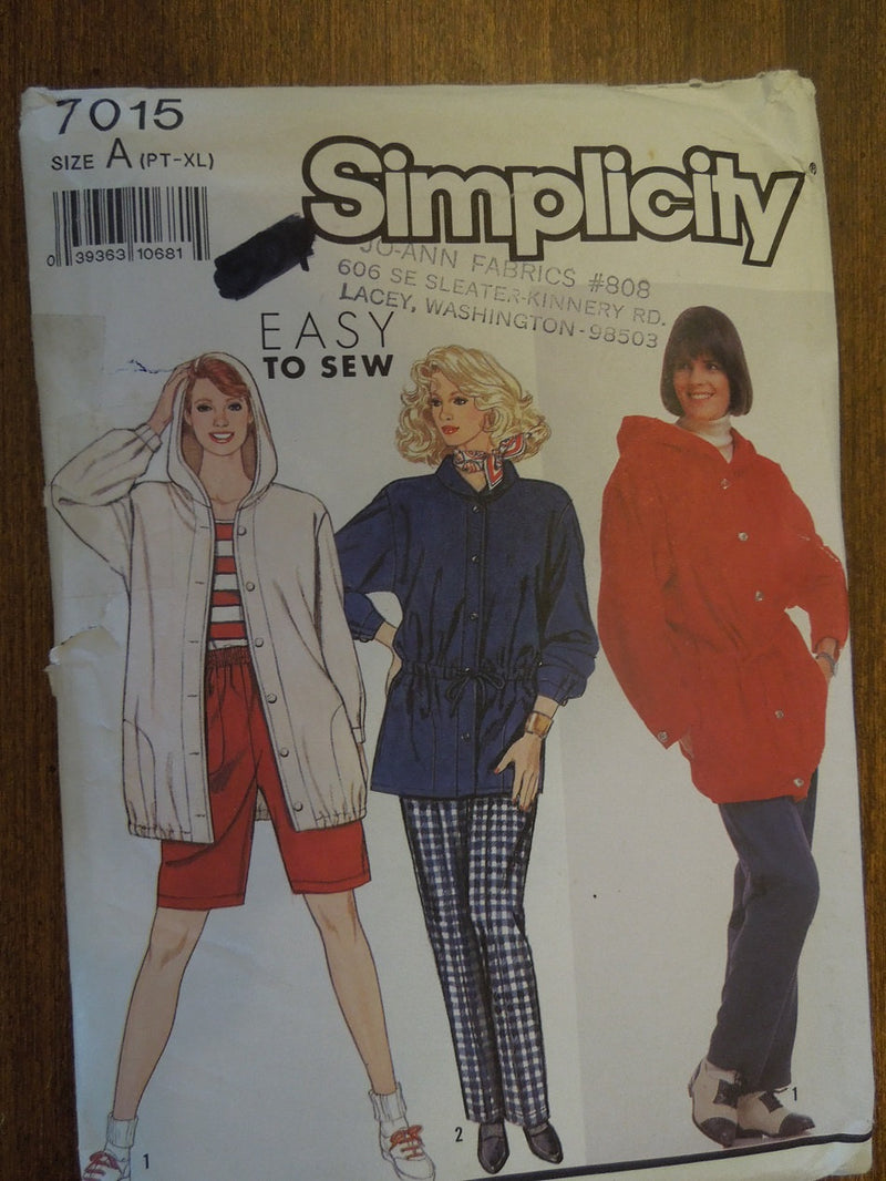 Simplicity 7015, Misses, Pants, Shorts, Jackets, UNCUT sewing pattern