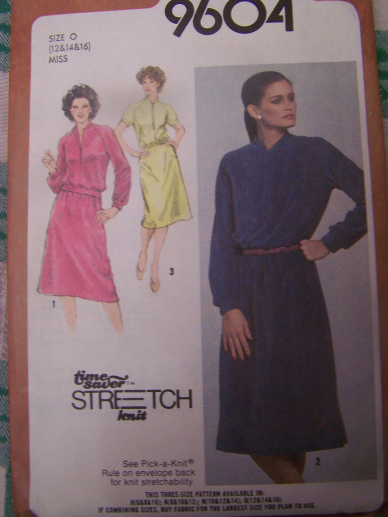 Simplicity 9604, Misses, Dresses, Knits, UNCUT sewing pattern,