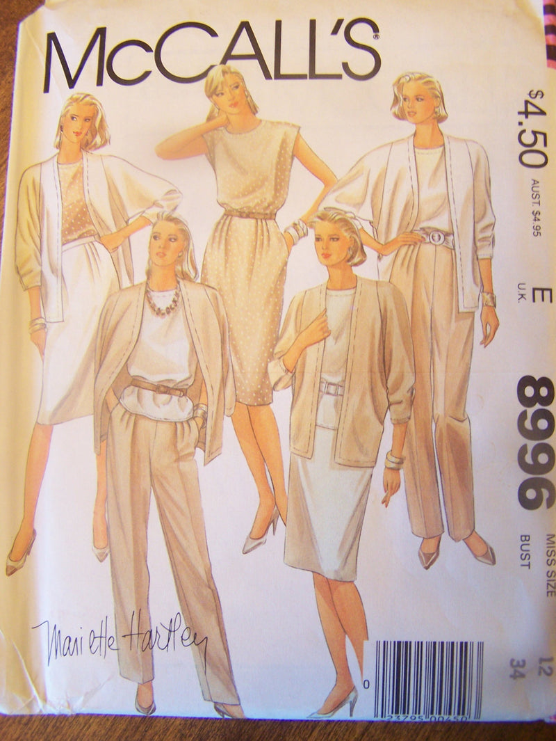 McCalls 8996, , Misses, Separates, UNCUT sewing pattern, Sizes vary