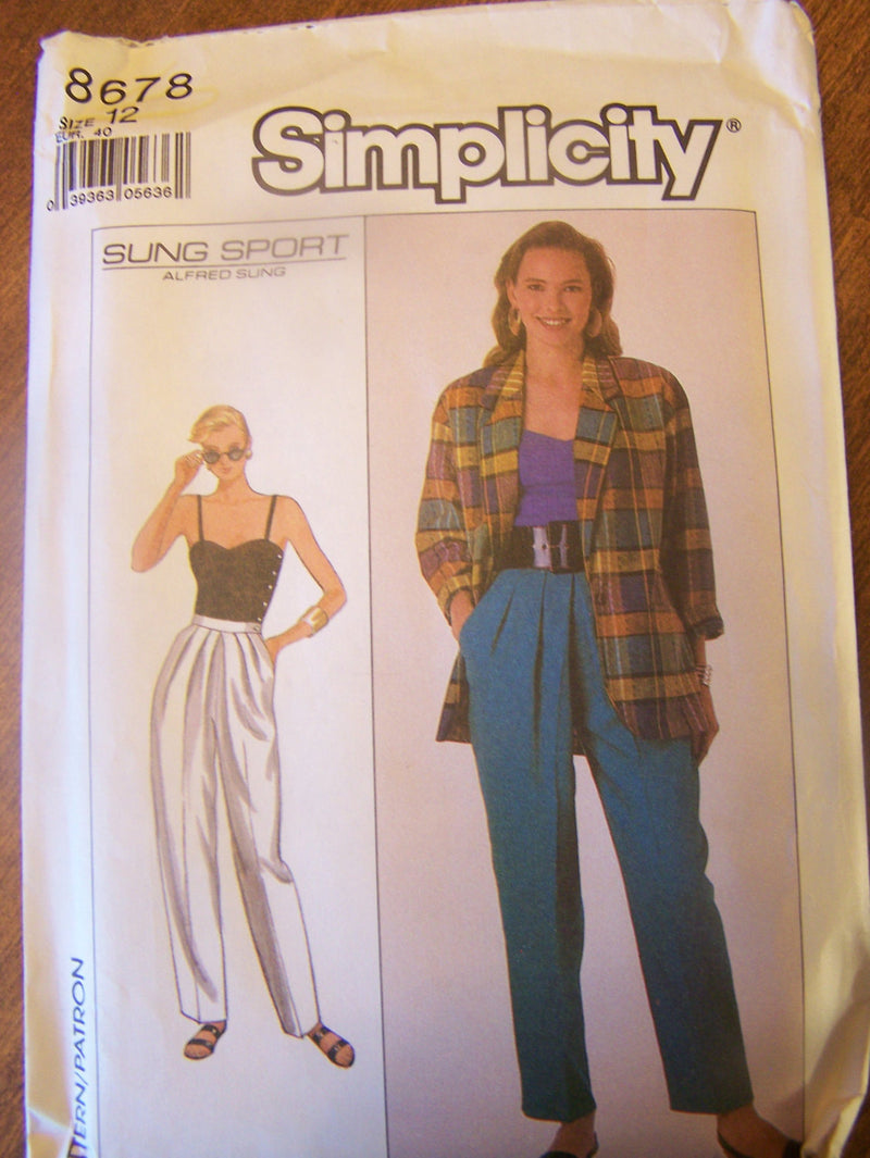 Simplicity 8678, , Misses, Pants, Jacket, Camisole, UNCUT sewing pattern,