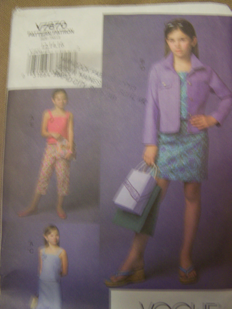 Vogue  V7870, Girls Separates, UNCUT sewing pattern,