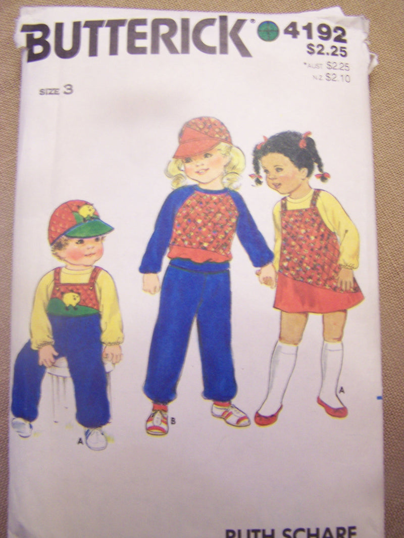 Butterick 4192, Childrens, Separates, Size 3, UNCUT sewing pattern,