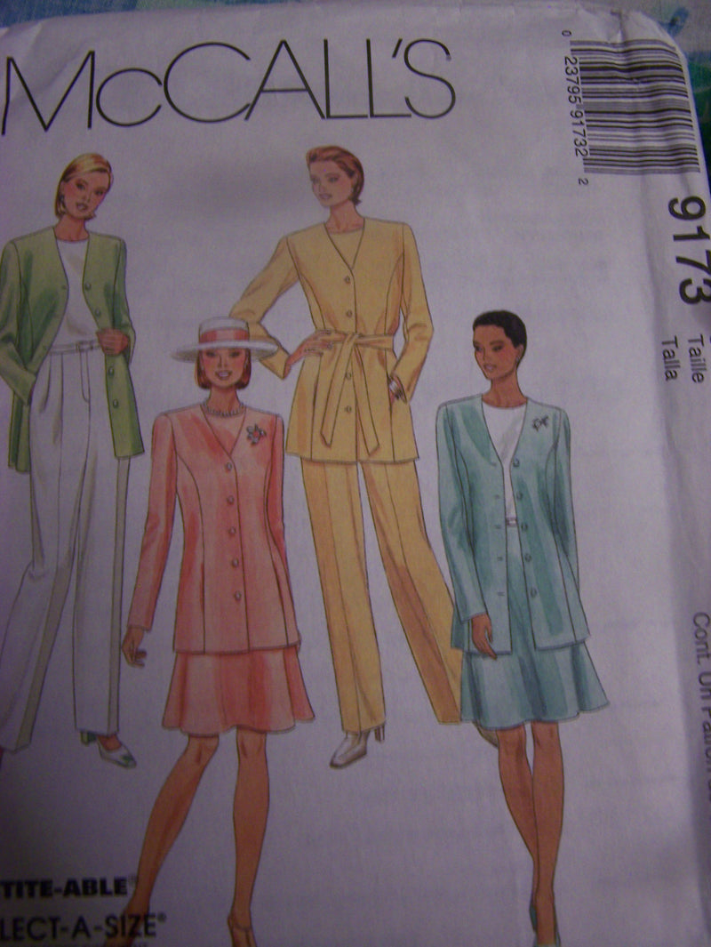 McCalls 9173,Misses, Separates,  Size Varies, Petite, UNCUT sewing pattern,