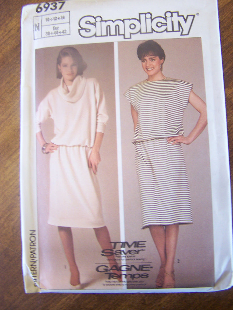 Simplicity 6937,  Misses, UNCUT sewing pattern,dress  for stretch knits