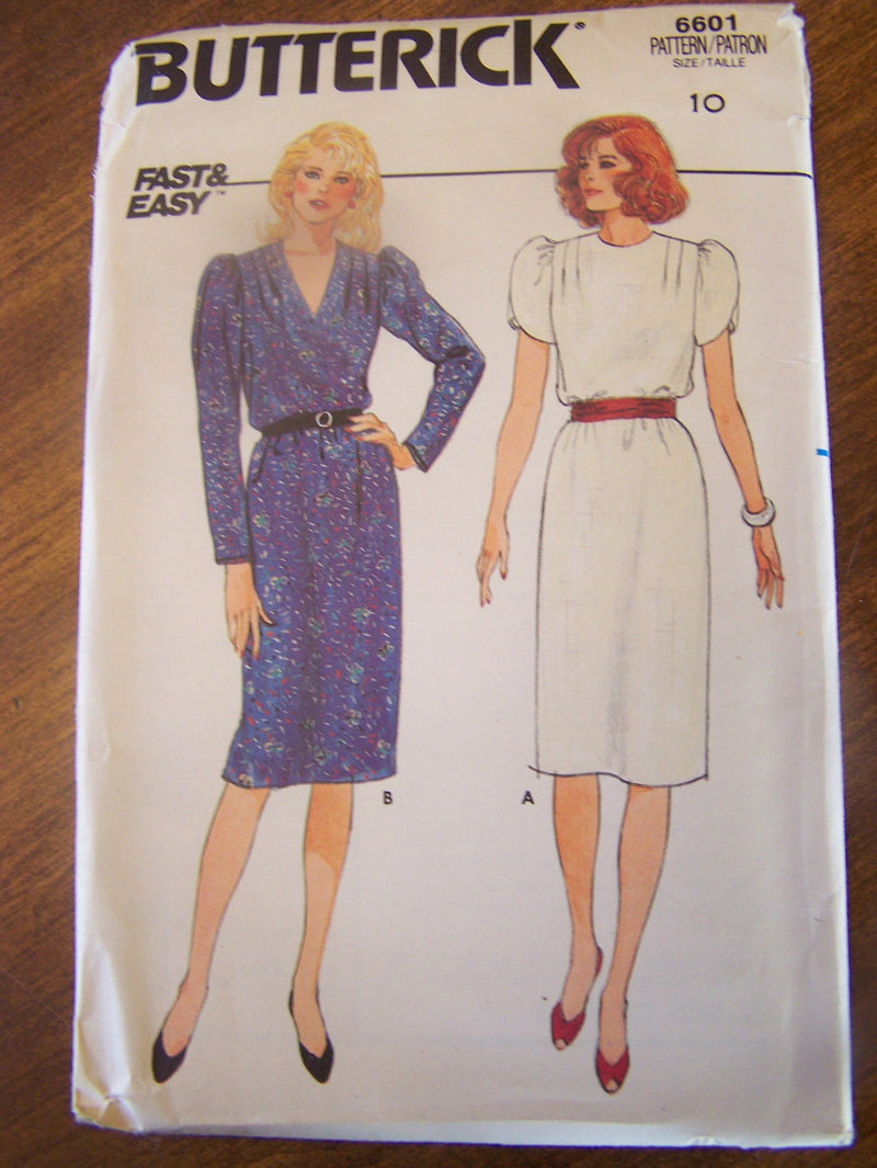 Butterick 6601, Misses, Dresses, Size 10,  UNCUT sewing pattern,