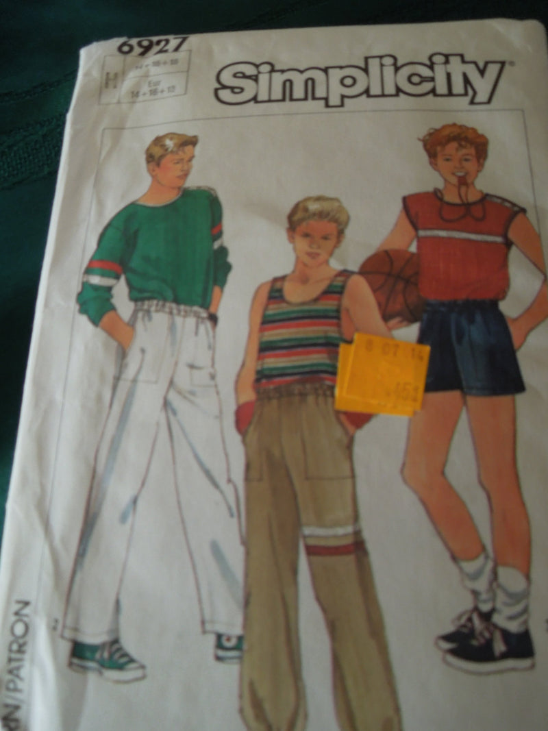 Simplicity 6927, Boys, Shirts, Pants, Shorts, UNCUT sewing pattern,