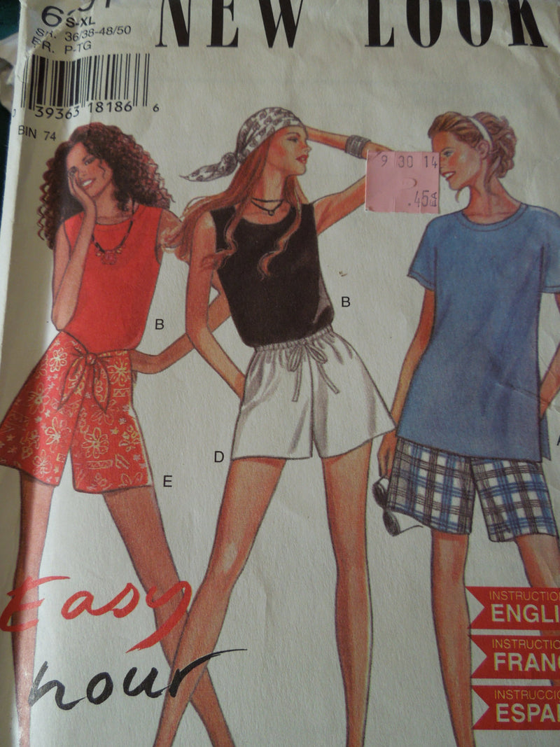 New Look Simplicity 6391,  Misses, Tops, Shorts,  UNCUT sewing pattern,