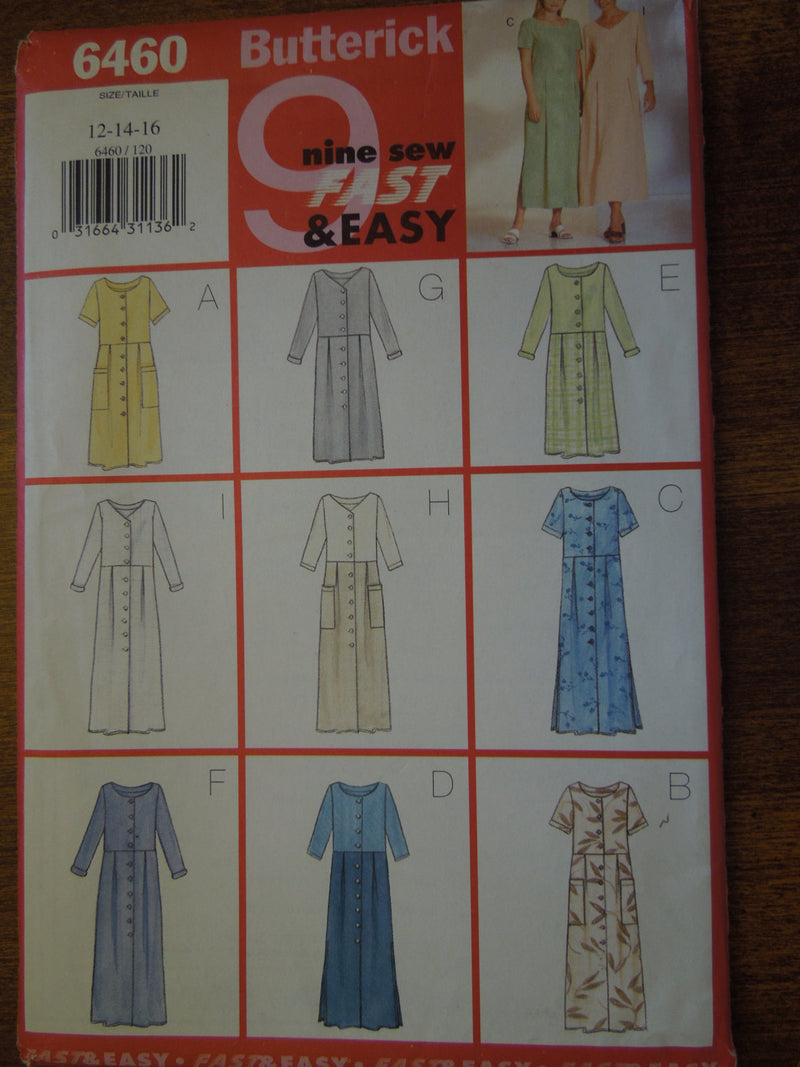 Butterick 6460, Misses, Dresses, Petite, UNCUT sewing pattern,