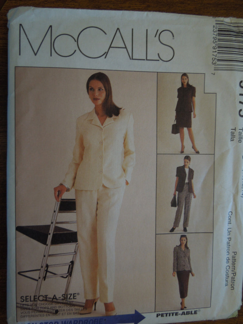 McCalls 9175, Misses, Separates, Size Varies, Petite-able, UNCUT sewing pattern,