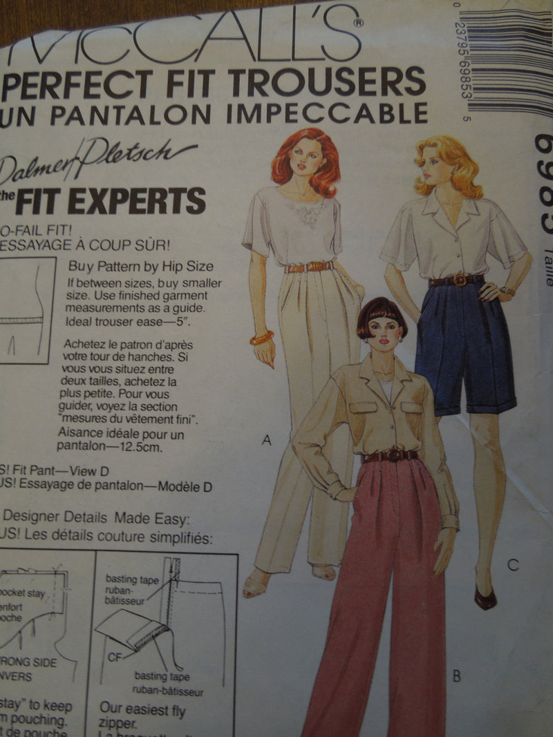 McCalls 6985,Misses Pants, Shorts, Sz Varies, UNCUT sewing pattern,