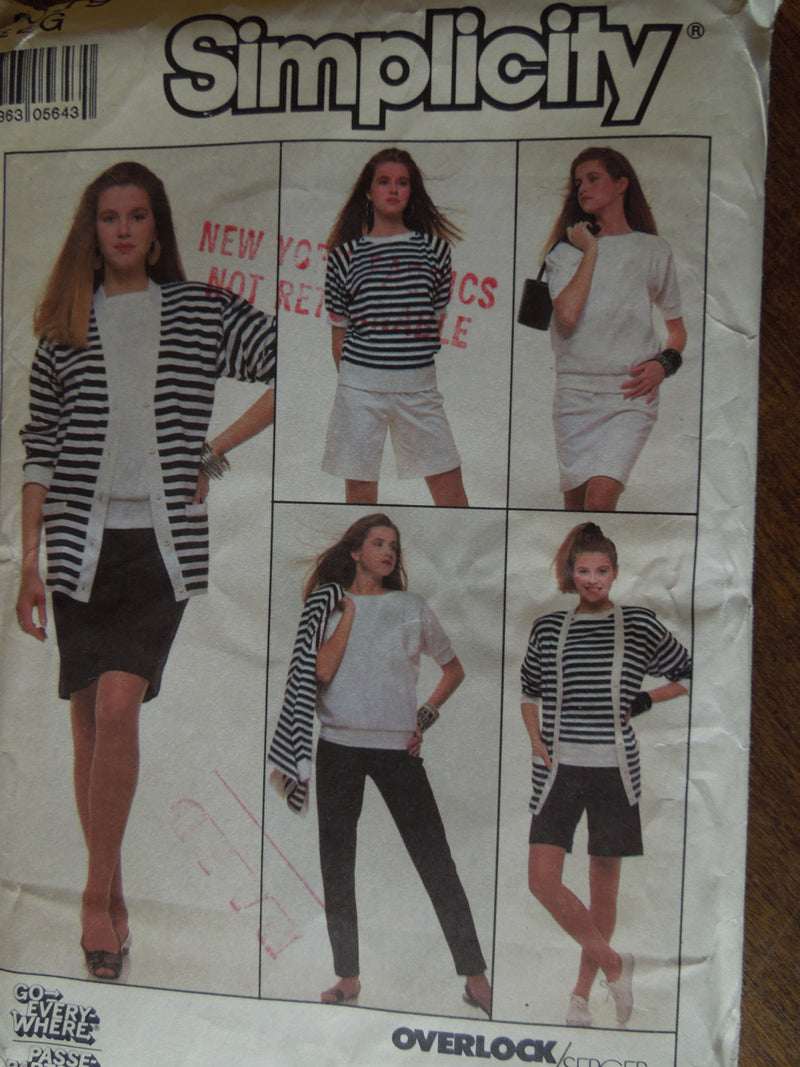 Simplicity 8679,  Misses, Separates, Knits, UNCUT sewing pattern,