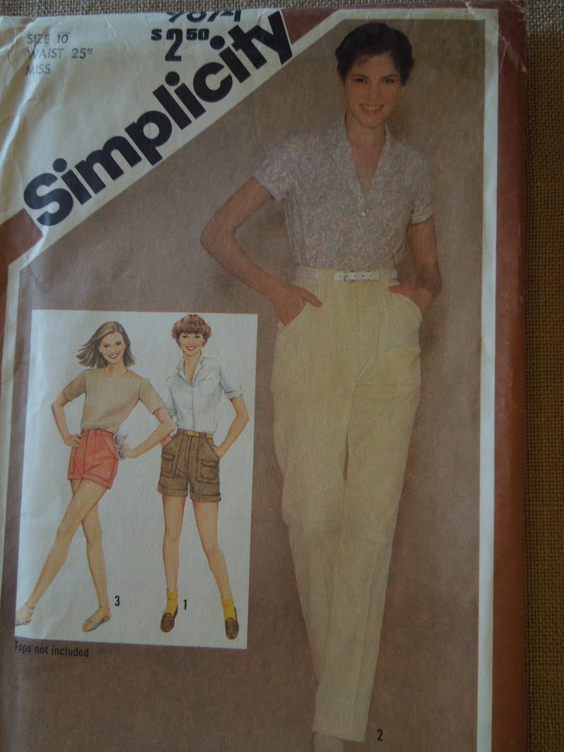 Simplicity 9874, Size 10, misses, UNCUT sewing pattern, pants, shorts