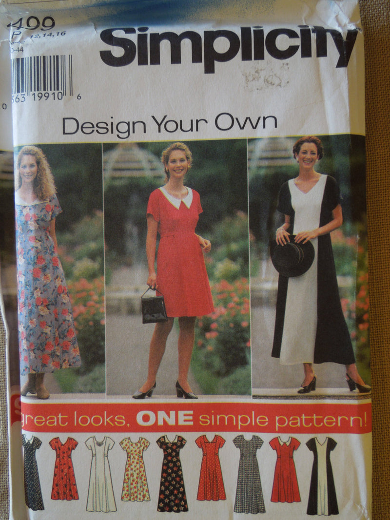Simplicity 7499, Misses Dresses, UNCUT sewing pattern,