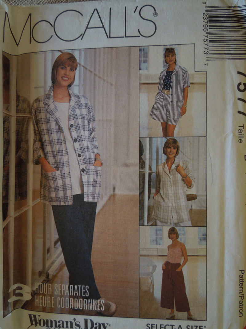 McCalls 7577, Misses, Separates, Petite, sizes 12 to 16, UNCUT sewing pattern,