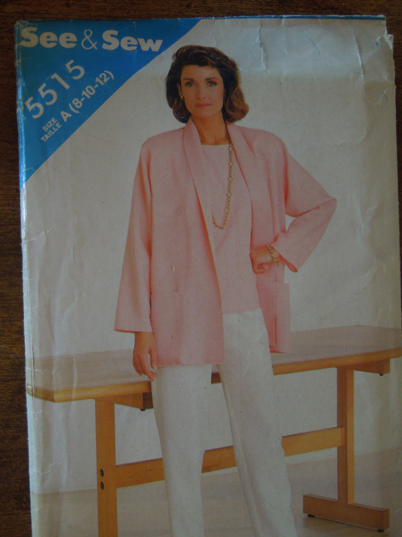 Butterick See and Sew 5515,Misses Pants, Jackets, Tops,  UNCUT sewing pattern,