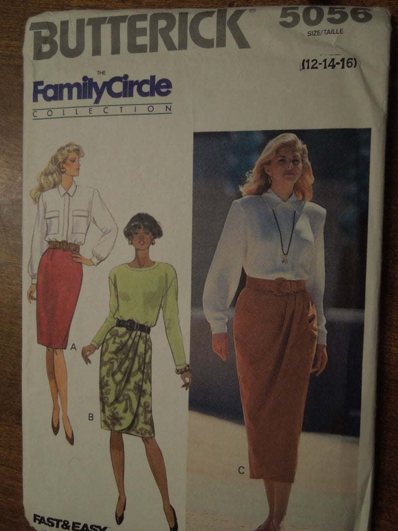 Butterick 5056, Misses, Skirts, UNCUT sewing pattern,