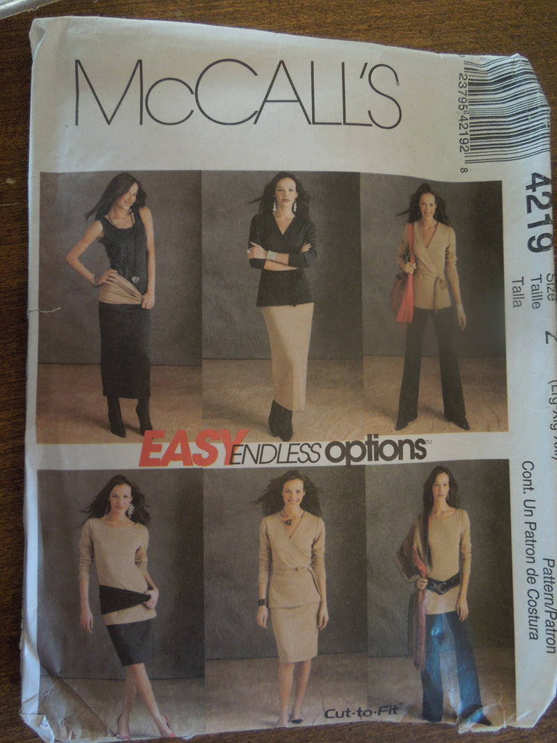 McCalls 4219, Misses, Separates, Petite, UNCUT sewing pattern, Sz Varies