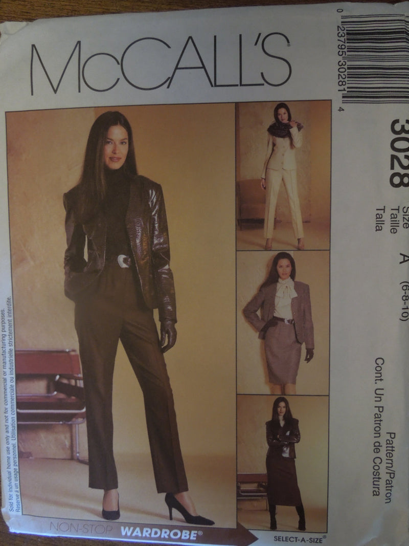 McCalls 3028, Misses Separates, Petite, UNCUT sewing pattern, Sz Varies