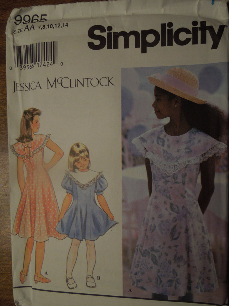 Simplicity 9965, Girls, Dresses, Sizes 7-14, UNCUT sewing pattern,