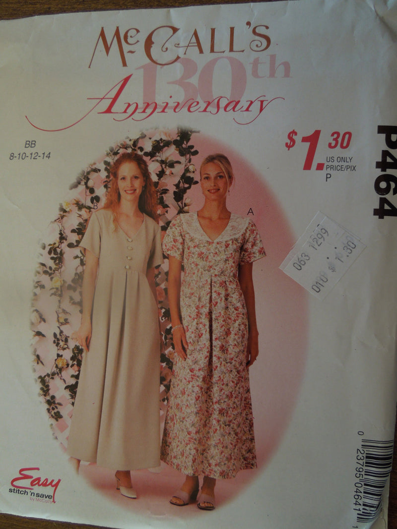 McCalls P464, Misses, Dresses, UNCUT sewing pattern,