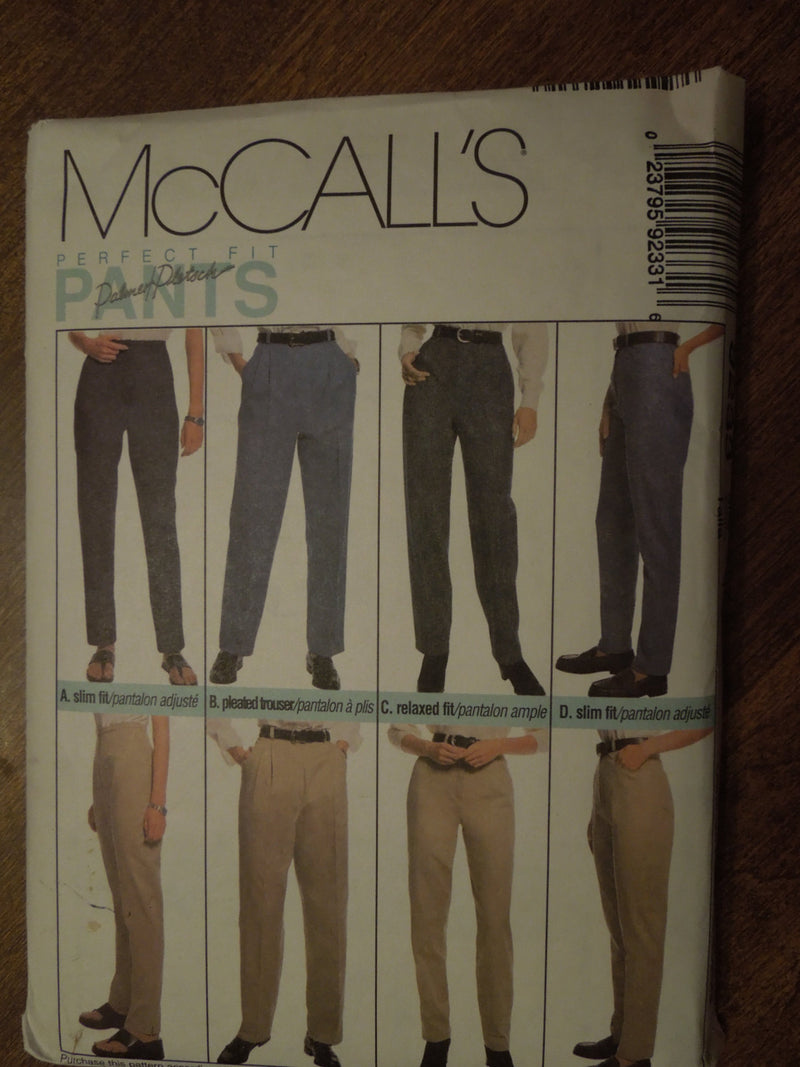 McCalls 9233, Misses Pants, UNCUT sewing pattern,